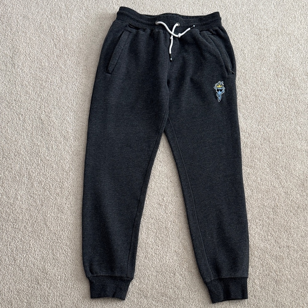 GOAT USA Men's Charcoal Gray Fleece Joggers with Embroidered Logo